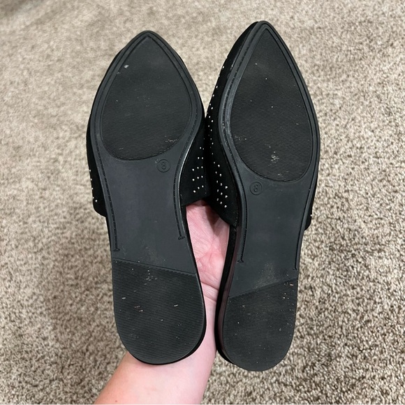 SO Black Pointed Toe Studded Mules - Picture 3 of 5